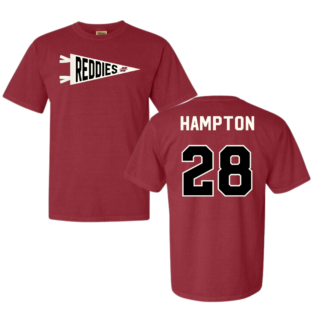 Henderson State University Football Crimson Pennant Comfort Colors Tee - #28 Terrance Hampton