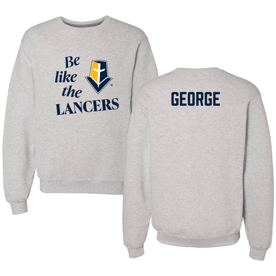 Mount Marty University TF and XC Light Gray Be Like Us Crewneck - Ashinee George