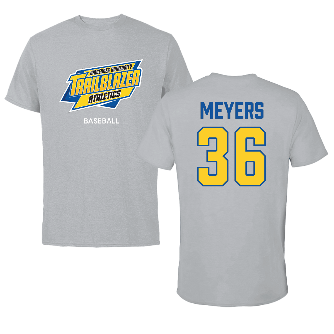 Vincennes University Baseball Sport Gray Tee - #36 Talan Meyers
