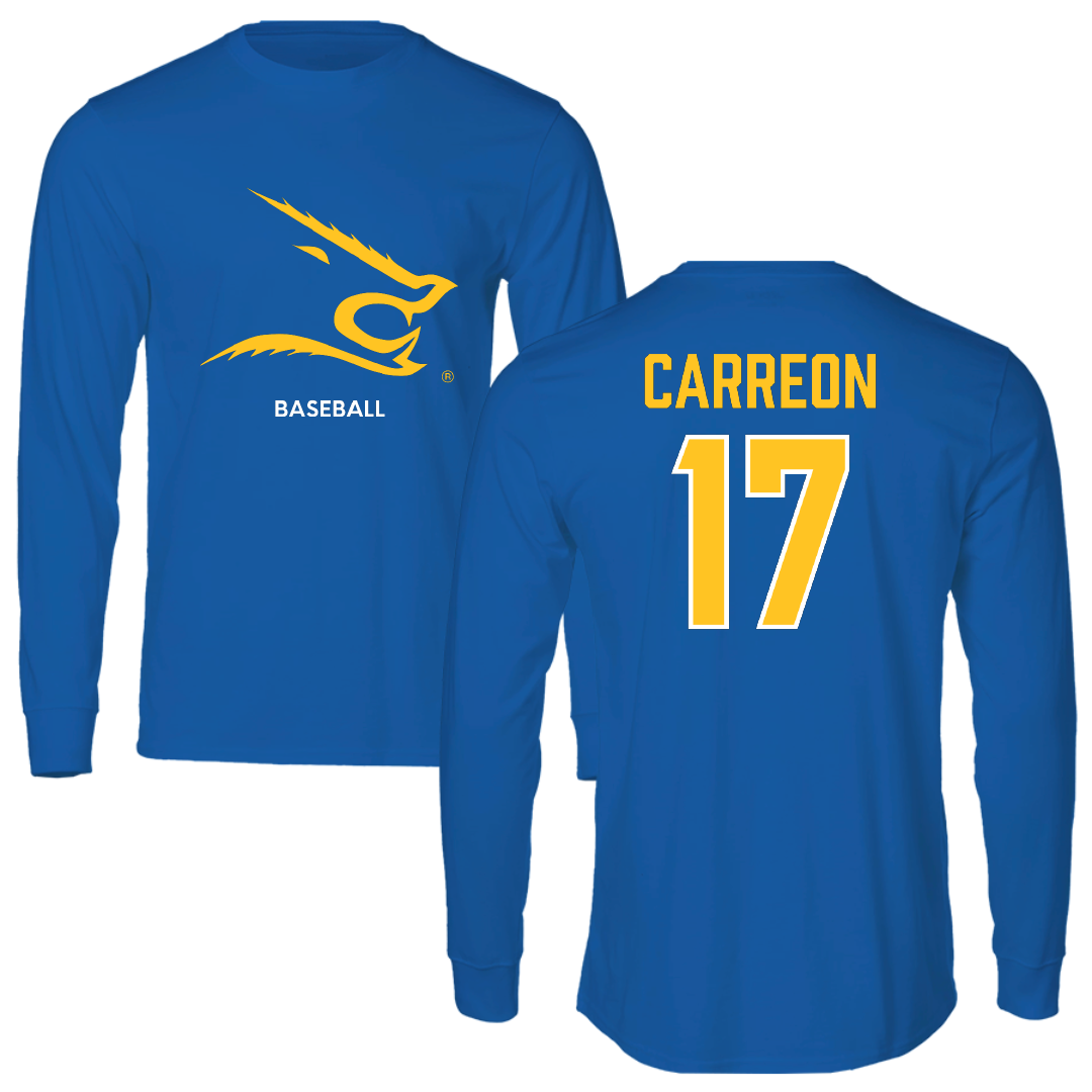 Texas A&M University-Kingsville Baseball Blue Performance Long Sleeve - #17 Damian Carreon