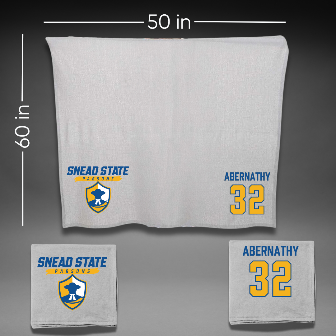 Snead State Community College Baseball Gray Blanket - #32 Braden Abernathy
