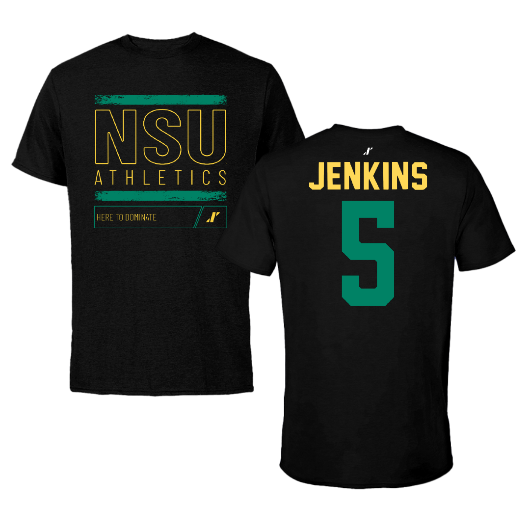 Norfolk State University Basketball Black Dominate Performance Tee - #5 Tyrese Jenkins