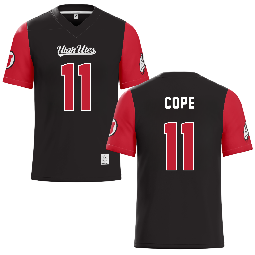 University of Utah Black Football Jersey - #11 Makai Cope
