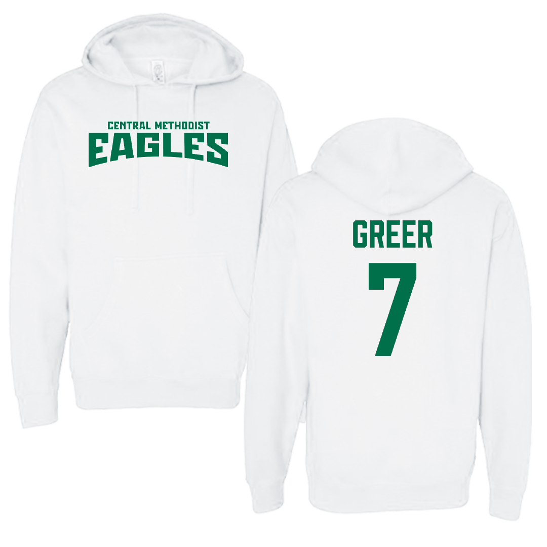 Central Methodist University Soccer White Classic Hoodie - #7 Kamryn Greer