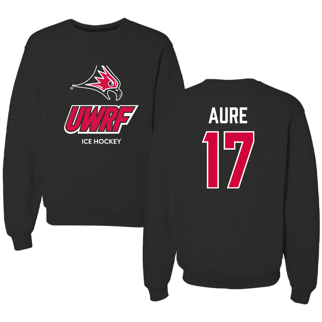 University of Wisconsin-River Falls Ice Hockey (W) Black Crewneck - #17 MaKenna Aure