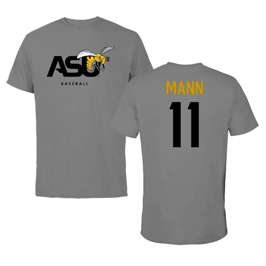 Alabama State University Baseball Dark Gray Tee - #11 Skywalker Mann