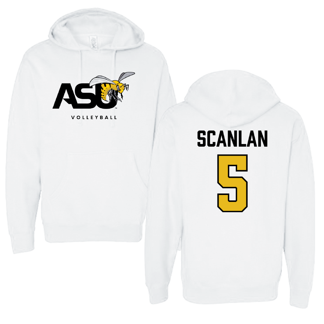 Alabama State University Volleyball White ASU Hoodie - #5 Sierra Scanlan