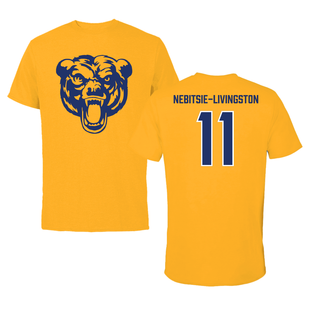 Carolina University Basketball (W) Gold Performance Tee - #11 Melanie Nebitsie-Livingston