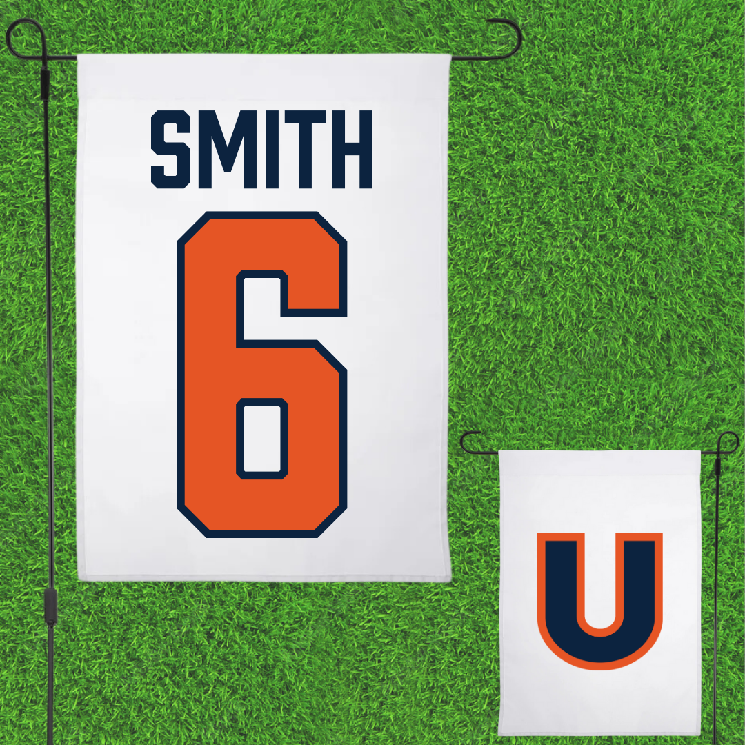 Utica University Basketball White Garden Flag - #6 Isaiah Smith