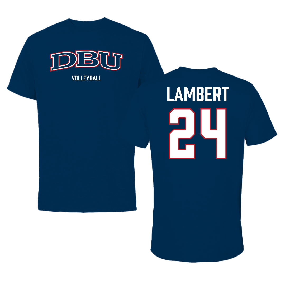 Dallas Baptist University Volleyball (W) Navy Tee - #24 Lexi Lambert