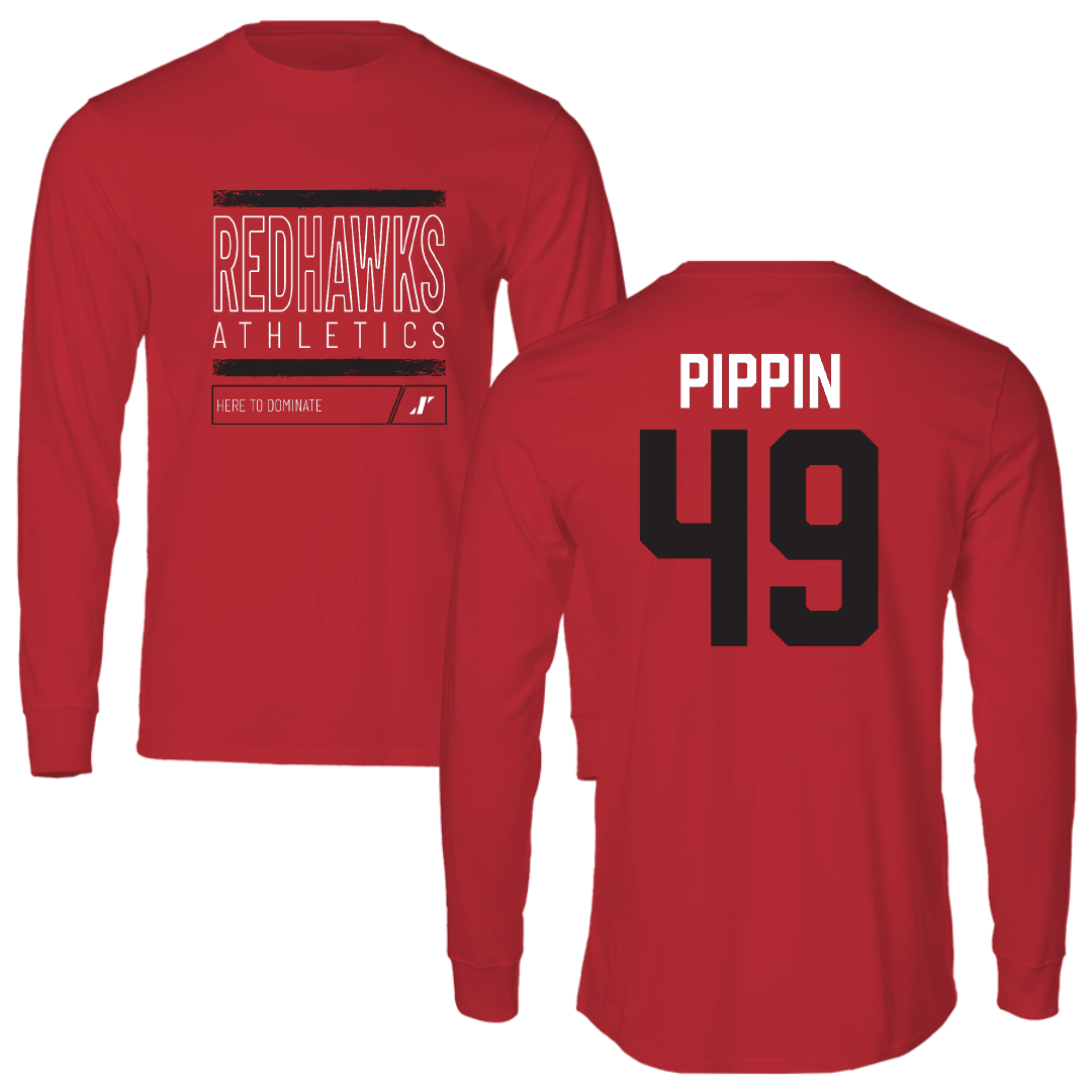 Southeast Missouri State University Football Red Dominate Performance Long Sleeve - #49 DC Pippin