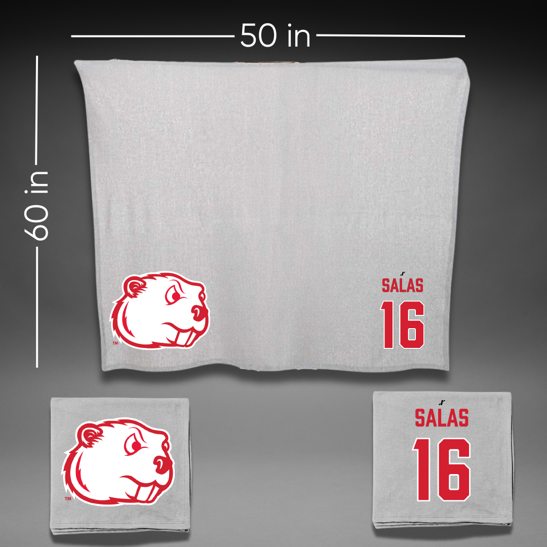 Minot State University Soccer (W) Gray Blanket - #16 Leah Salas