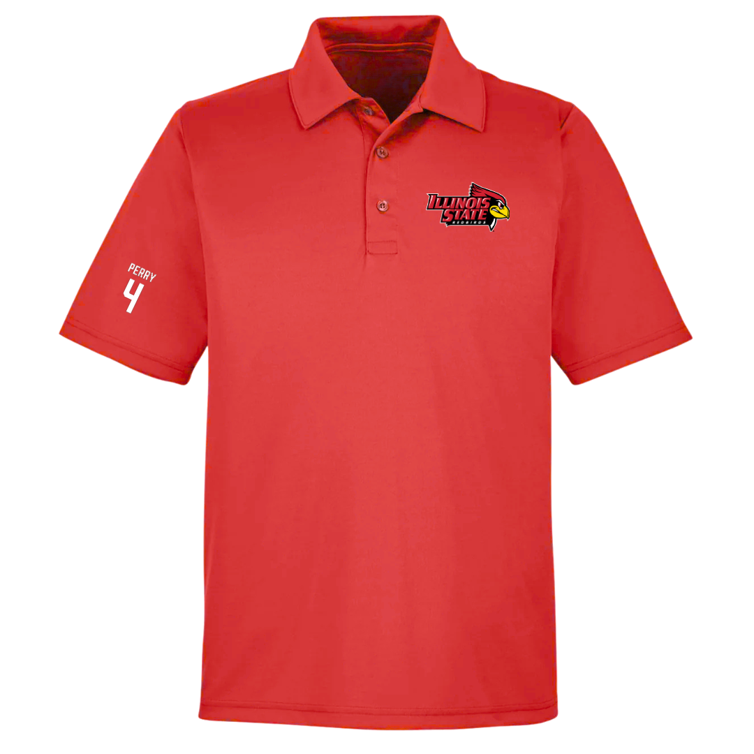 Illinois State University Baseball Red Polo - #4 Tanner Perry