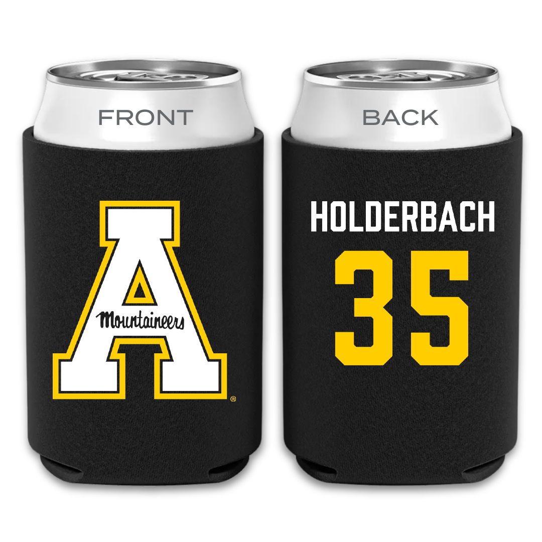 Appalachian State University Baseball Black Mountaineers Can Cooler - #35 Drew Holderbach