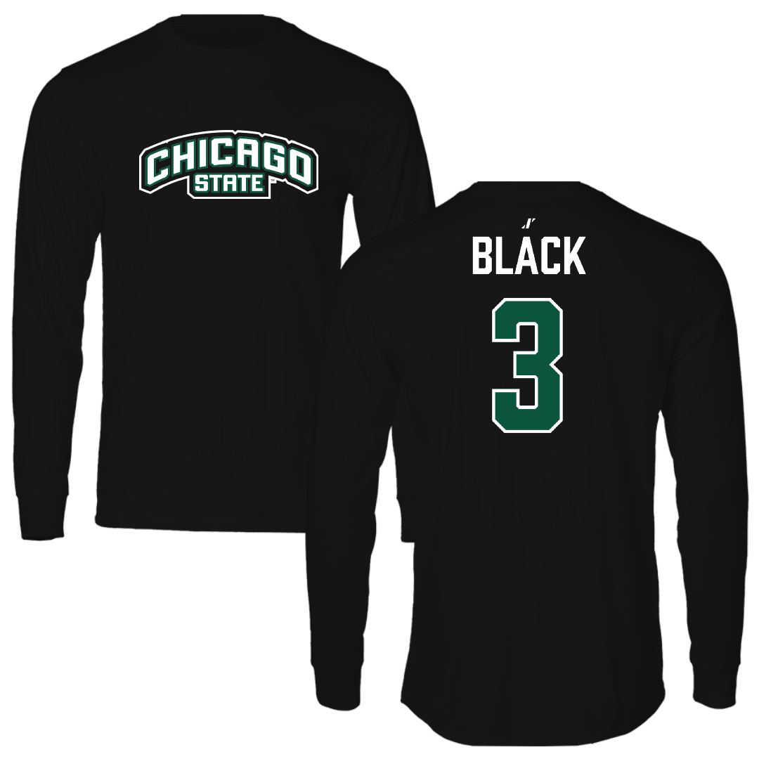 Chicago State University Soccer (W) Black Performance Long Sleeve - #3 Alexandra Black