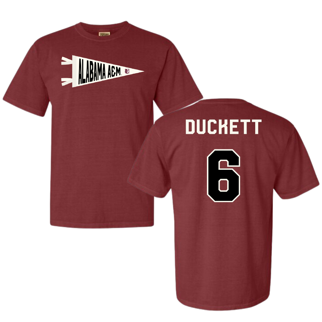 Alabama A&M University Volleyball Maroon Pennant Comfort Colors Tee - #6 Bailey Duckett