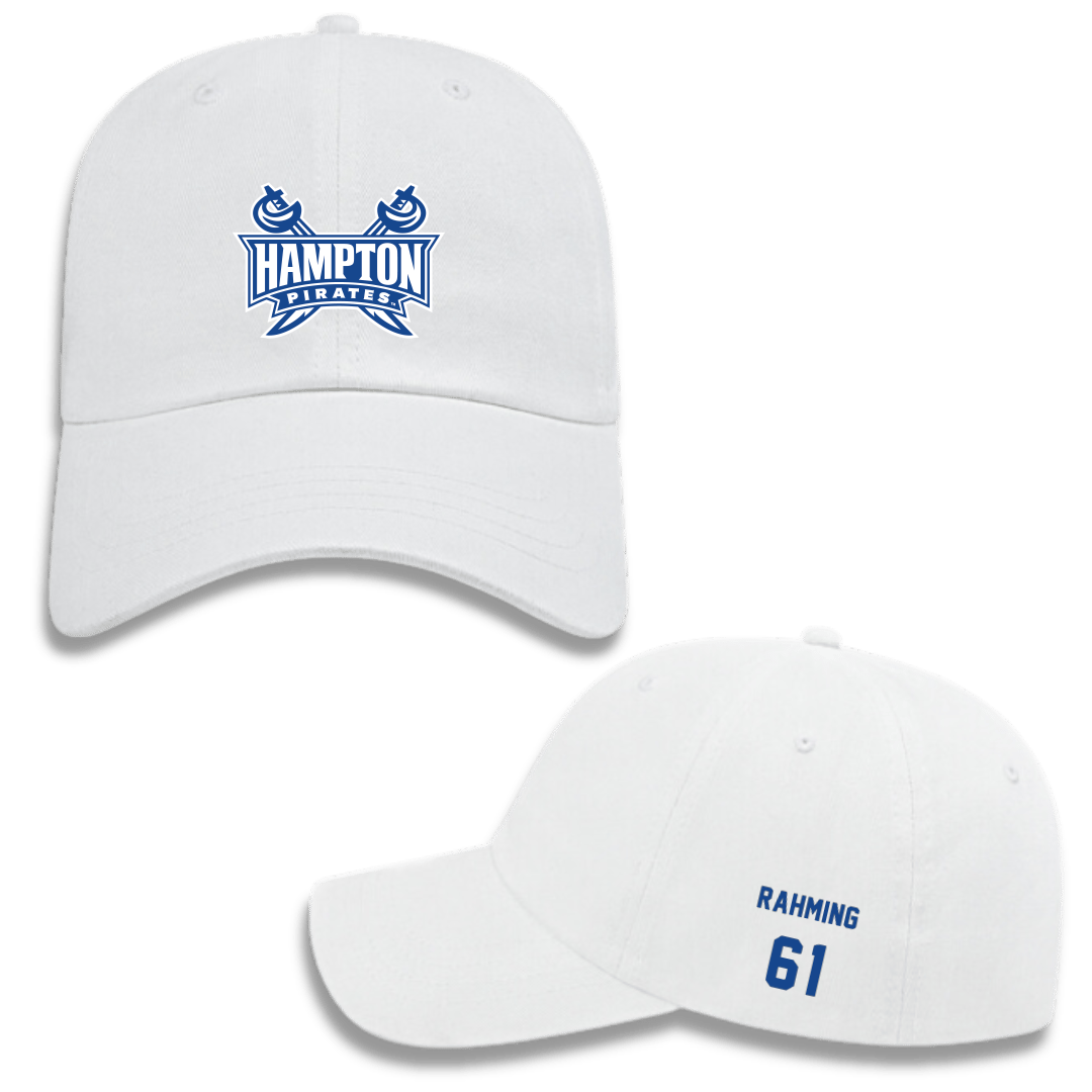 Hampton University Football White Hat - #61 Mike Rahming