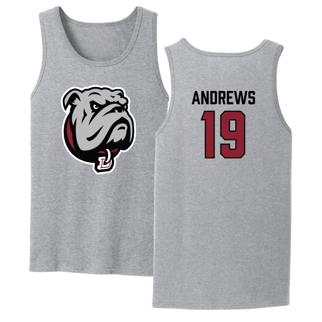 Dean College Lacrosse Sport Gray Tank Top - #19 Willow Andrews