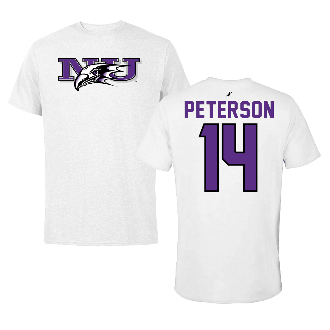 Niagara University Softball White Performance Tee - #14 Emily Peterson