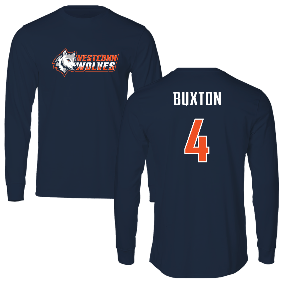 Western Connecticut State University Soccer Navy Long Sleeve - #4 Jonathan Buxton