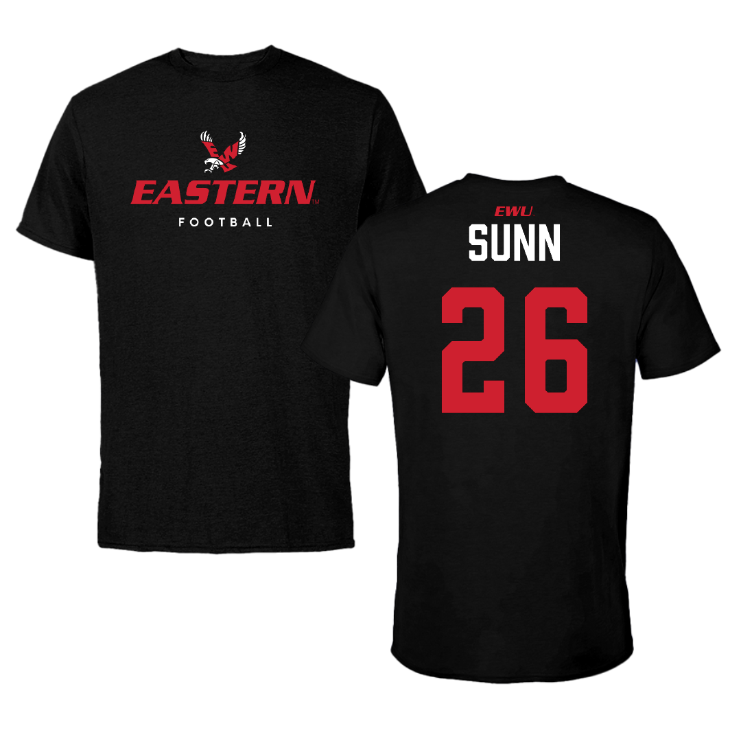 Eastern Washington University Football Black Eastern Tee - #26 Read Sunn