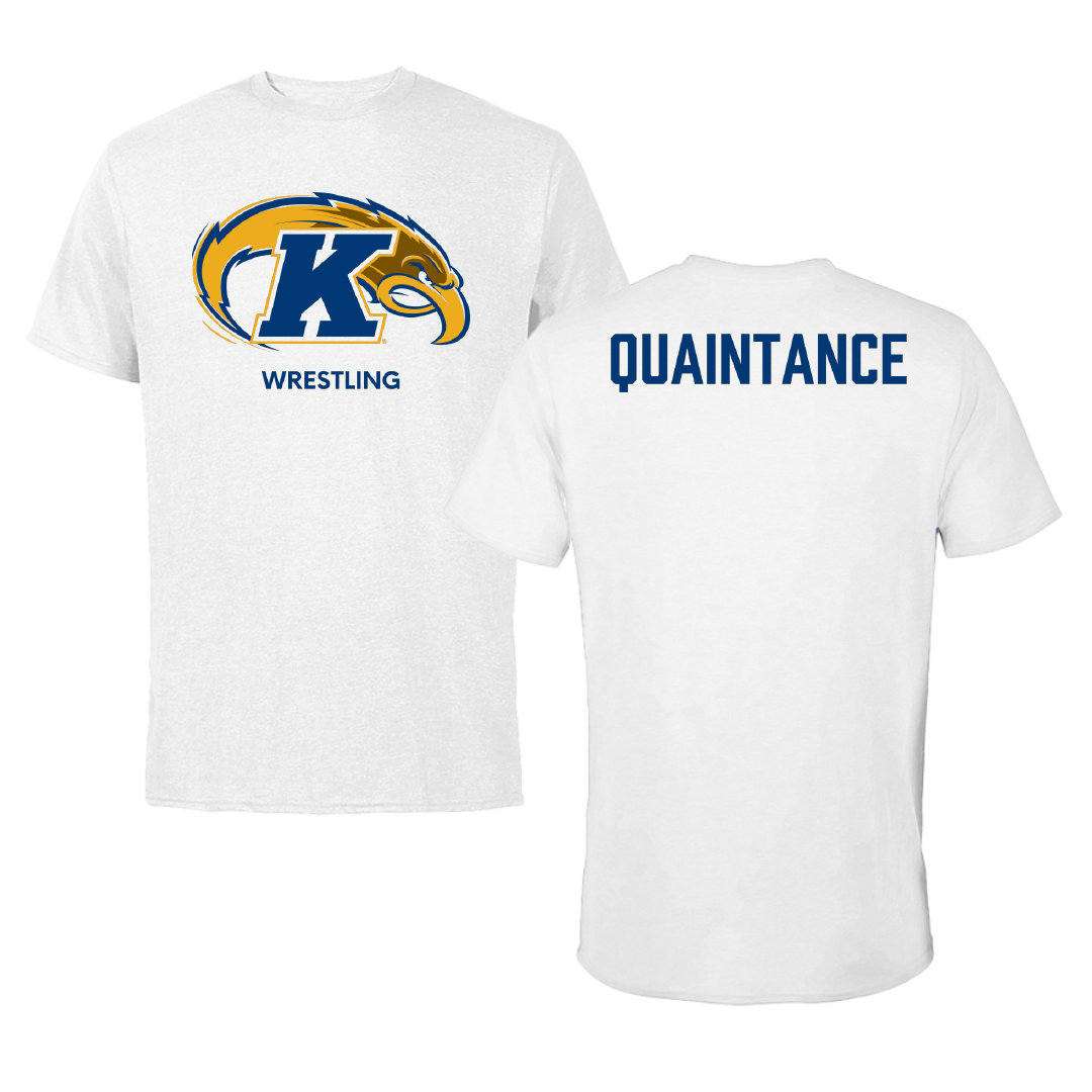 Kent State University Wrestling (M) White Tee - Braxton Quaintance