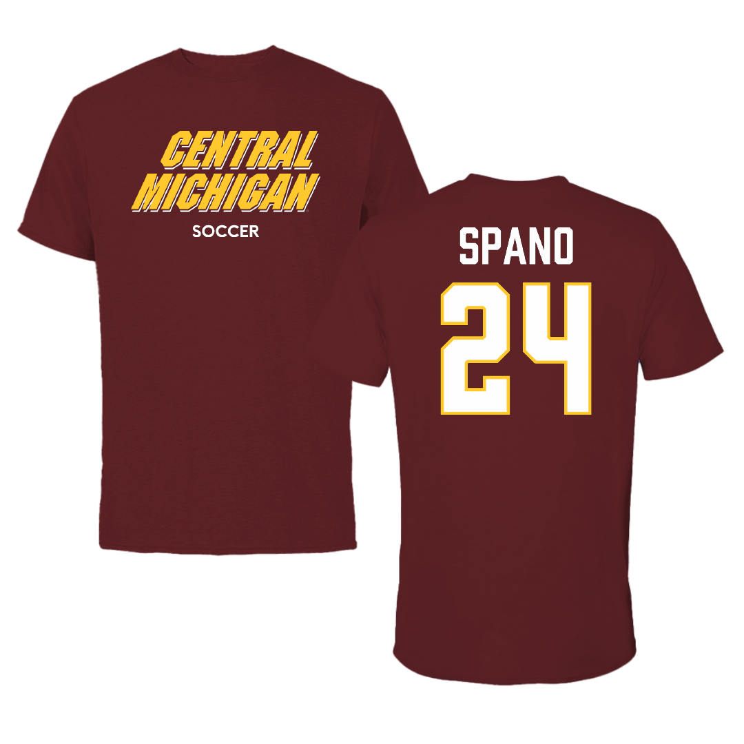 Central Michigan University Soccer (W) Maroon Tee - #24 Sofia Spano