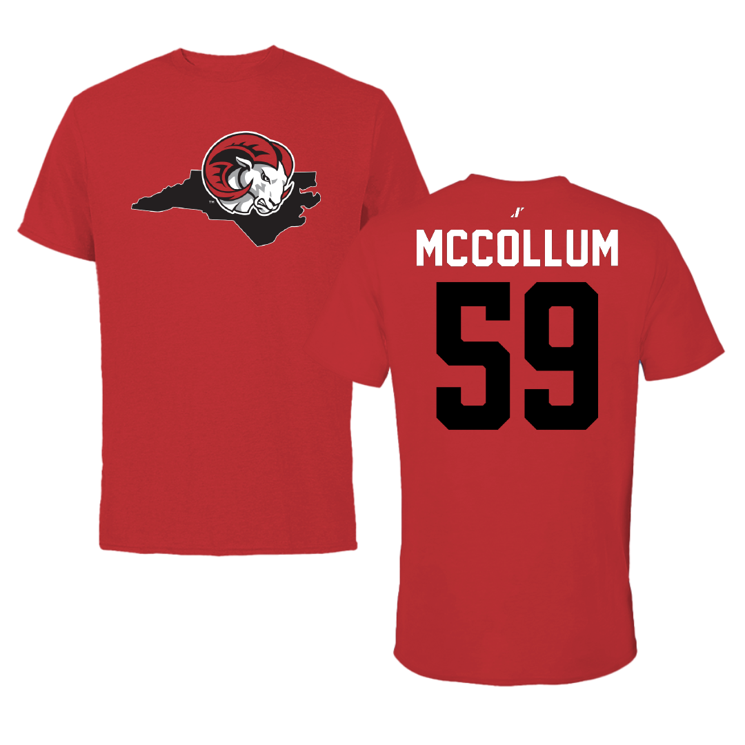 Winston-Salem State University Football Red State Performance Tee - #59 Rashaad McCollum