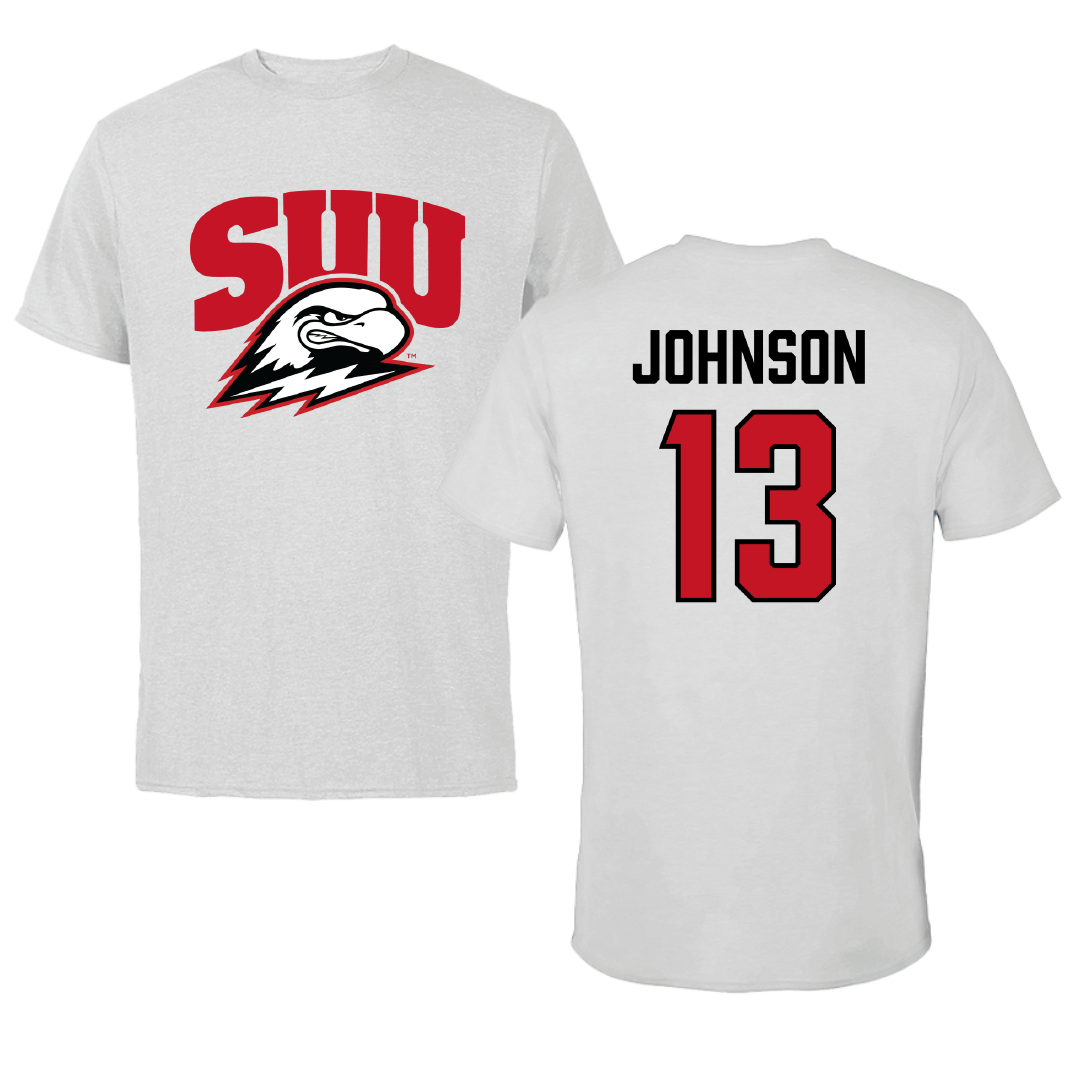 Southern Utah University Basketball (M) Light Gray Tee - #13 Brayden Johnson