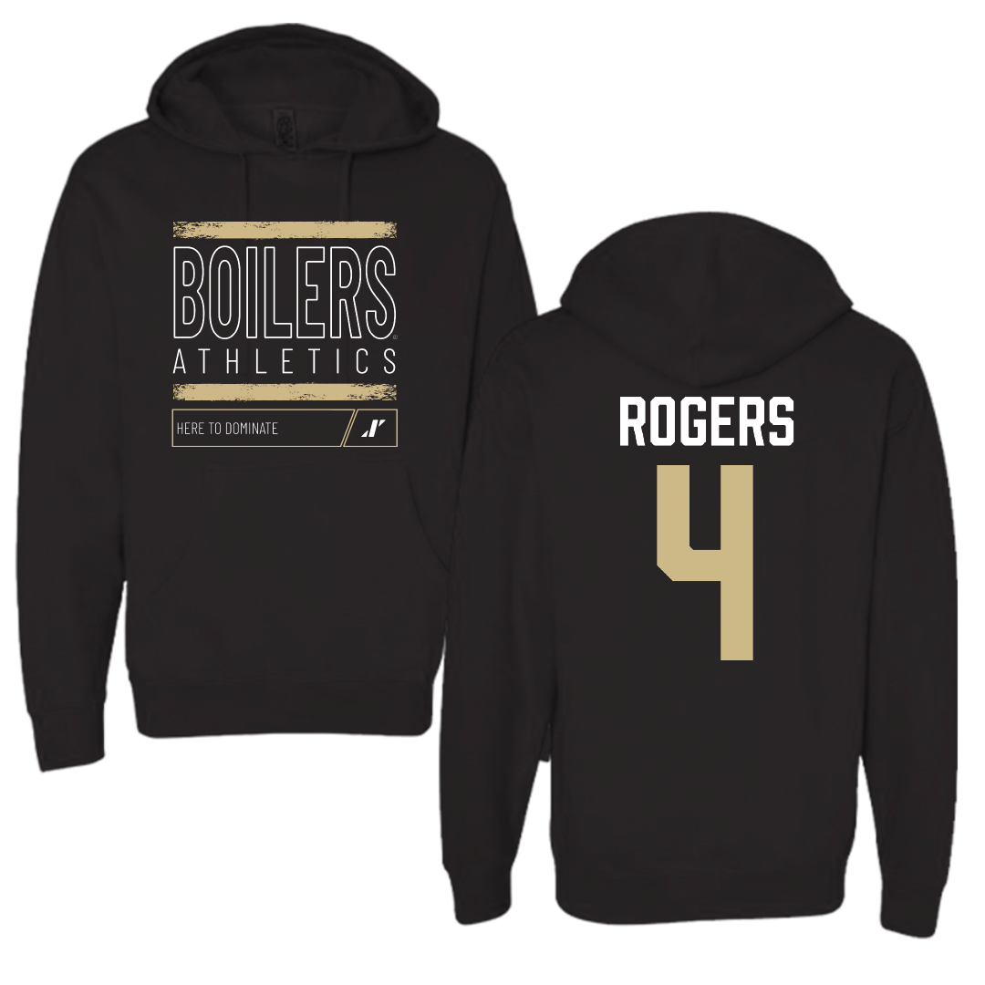 Purdue University Baseball Black Dominate Hoodie - #4 Brandon Rogers