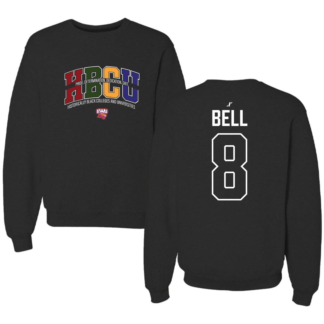 Edward Waters University Baseball Black HBCU Crewneck - #8 Eric Bell