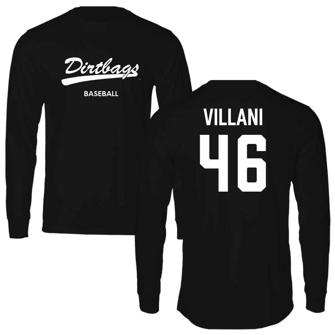 Long Beach State University Baseball Black Long Sleeve - #46 Mike Villani