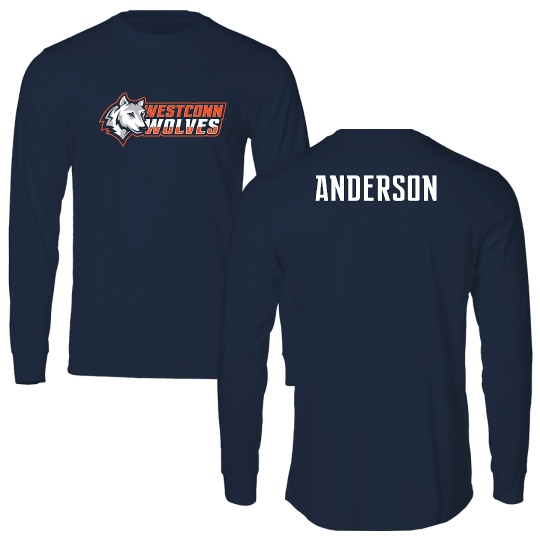 Western Connecticut State University Baseball Navy Performance Long Sleeve - Cooper Anderson