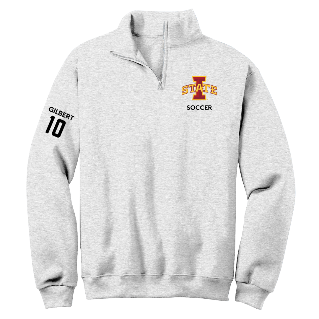 Iowa State University Basketball (M) Light Gray Quarter-Zip - #10 Keshon Gilbert