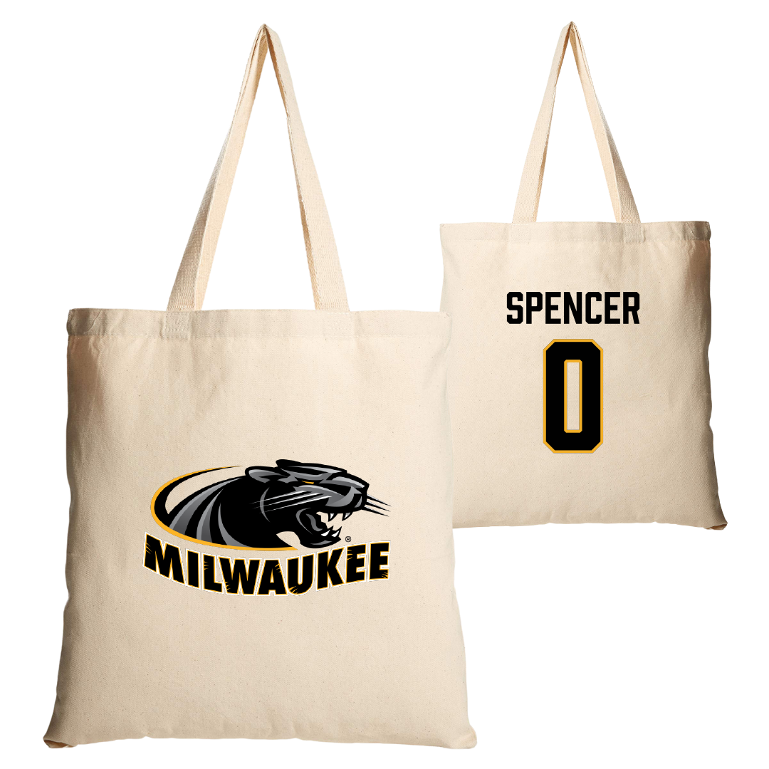 University of Wisconsin-Milwaukee Basketball Tan Canvas Tote Bag - #0 Pierce Spencer
