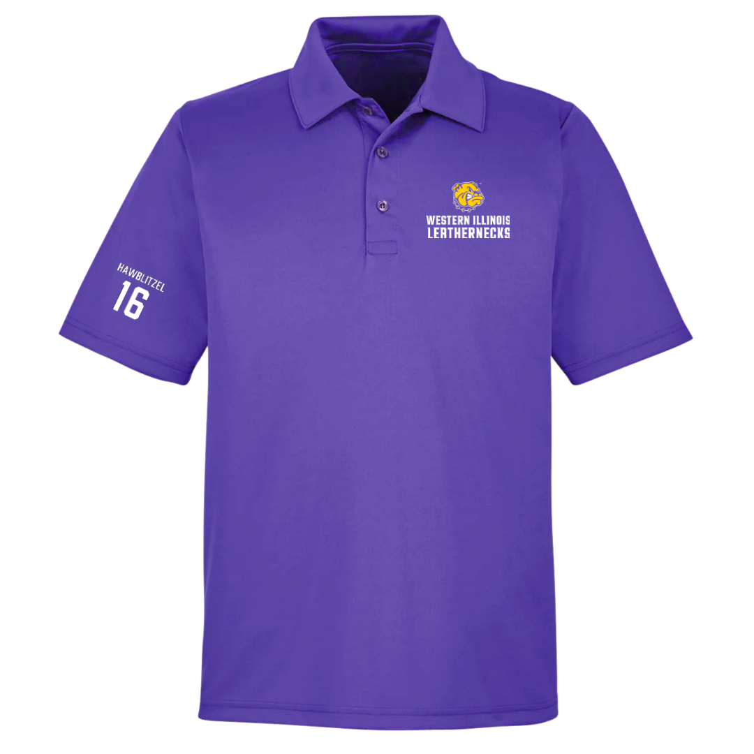 Western Illinois University Volleyball (W) Purple Polo - #16 Melaina Hawblitzel