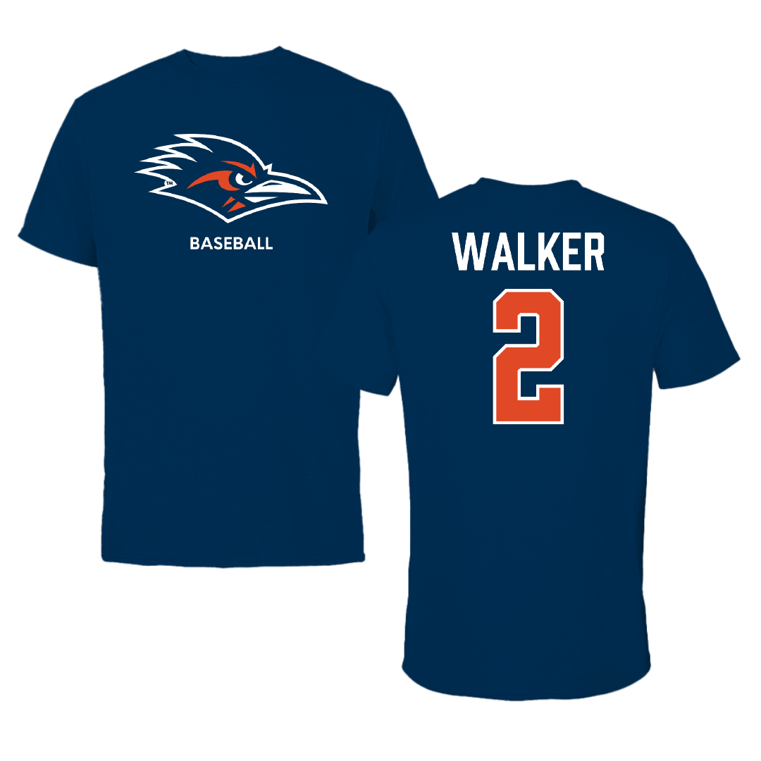 University of Texas at San Antonio Baseball Navy Performance Tee - #2 Isaiah Walker