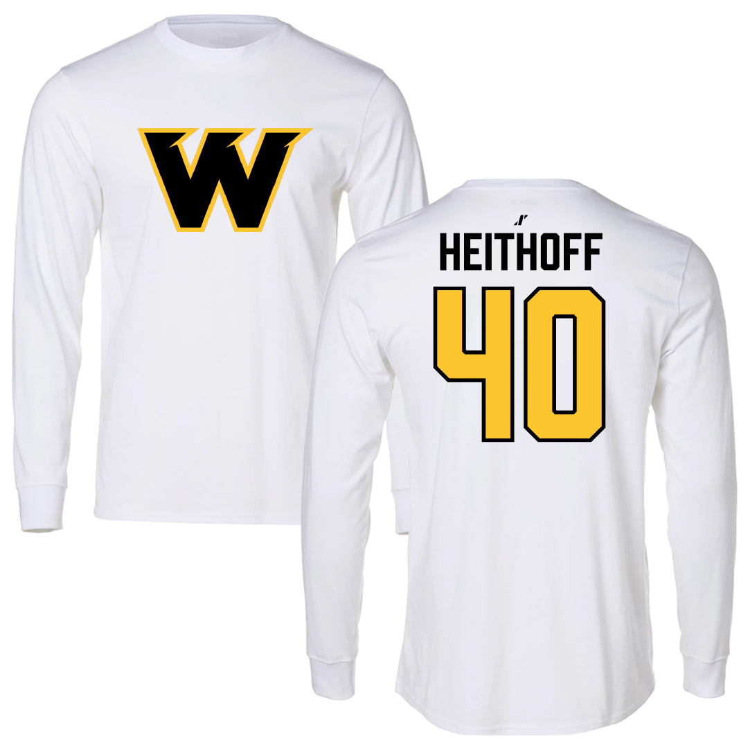 Wayne State College (Nebraska) Football White Long Sleeve - #40 Anthony Heithoff