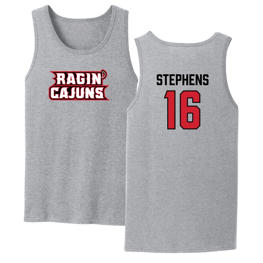 University of Louisiana at Lafayette Soccer Sport Gray Tank Top - #16 Sisley Stephens