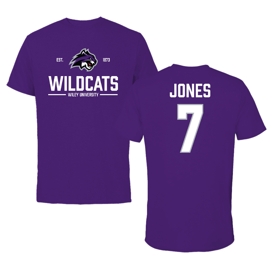 Wiley University Baseball Purple General Performance Tee - #7 Ethan Jones