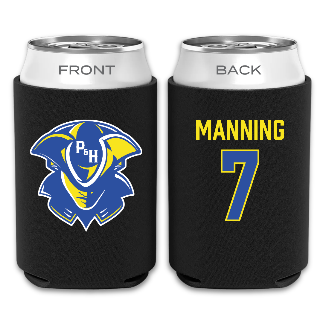 Patrick & Henry Community College Soccer Black Can Cooler - #7 Scott Manning