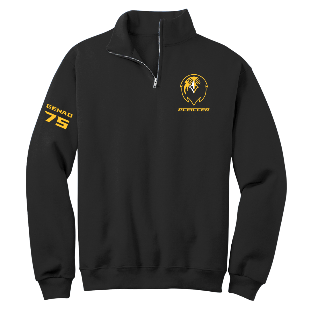 Pfeiffer University Baseball Black Quarter-Zip - #75 Evan Genao
