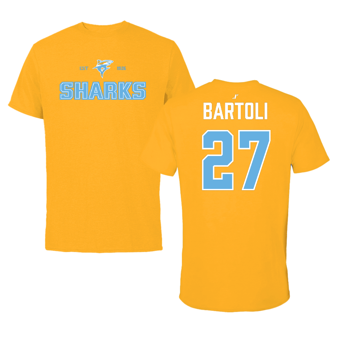 Long Island University Baseball Gold General Performance Tee - #27 Will Bartoli