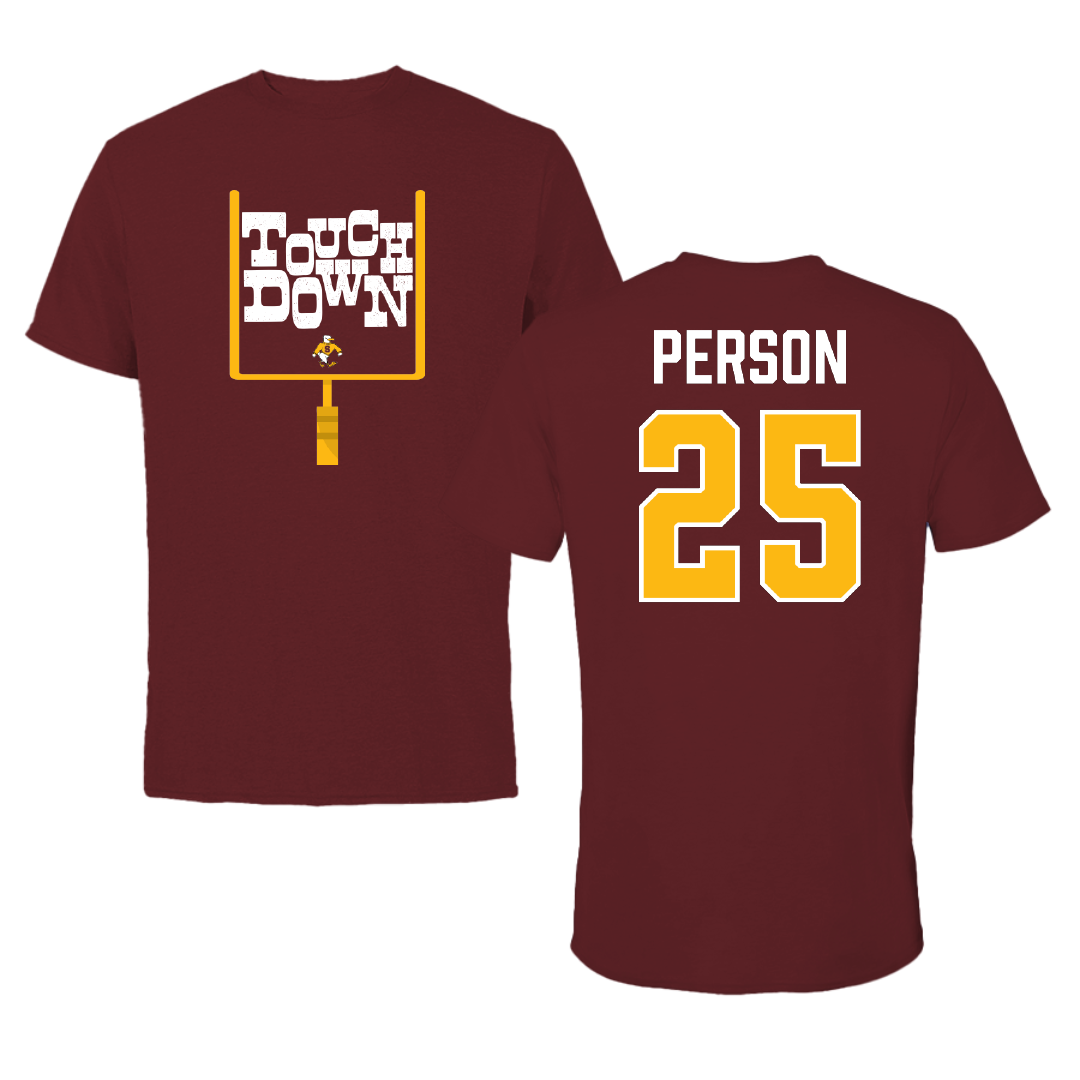 Salisbury University Football Maroon Touchdown Tee - #25 LJ Person