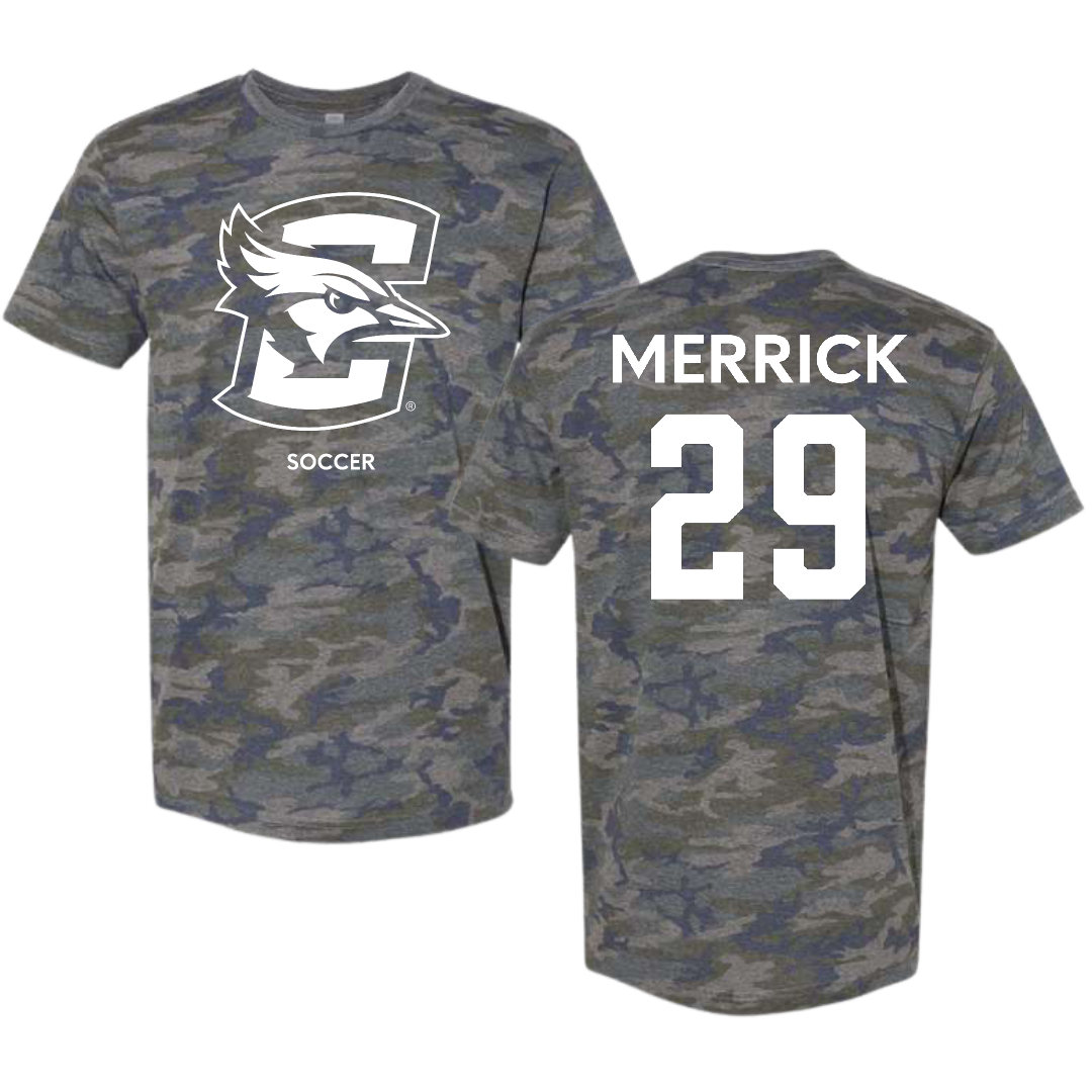 Creighton University Soccer (W) Vintage Camo Tee - #29 Maddie Merrick