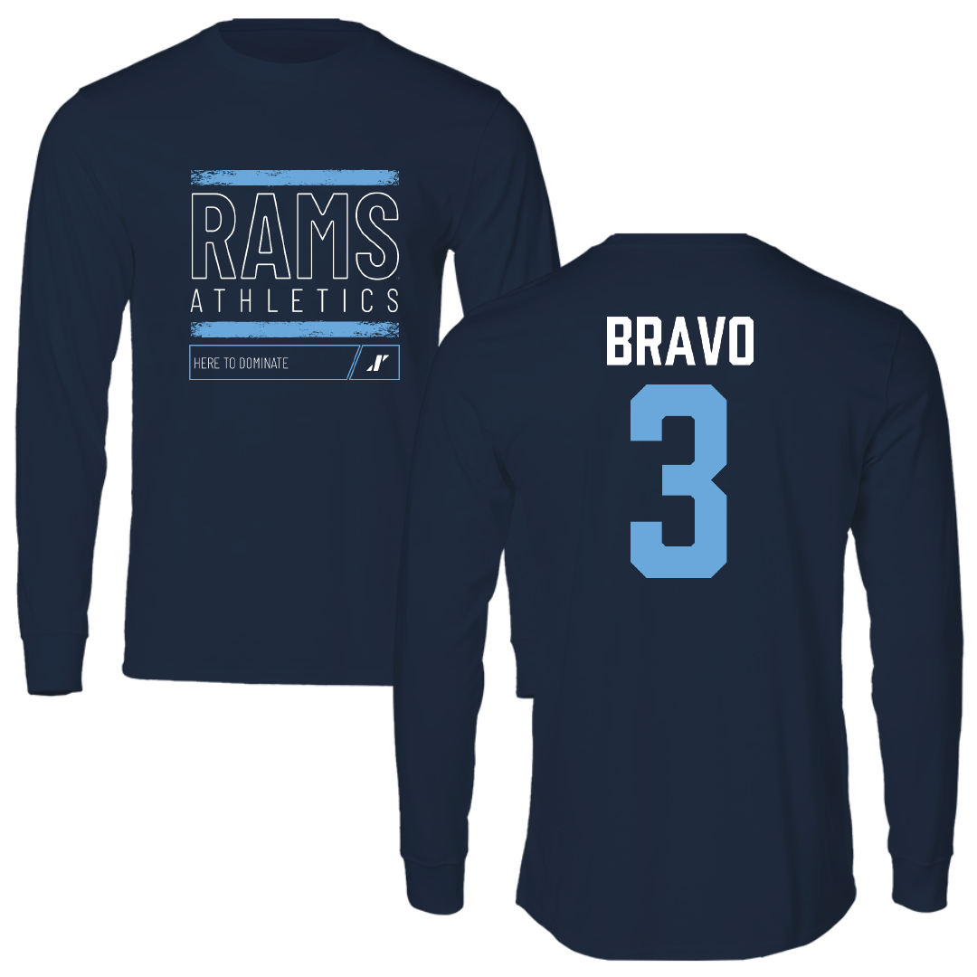University of Rhode Island Lacrosse Navy Dominate Performance Long Sleeve - #3 Emma Bravo