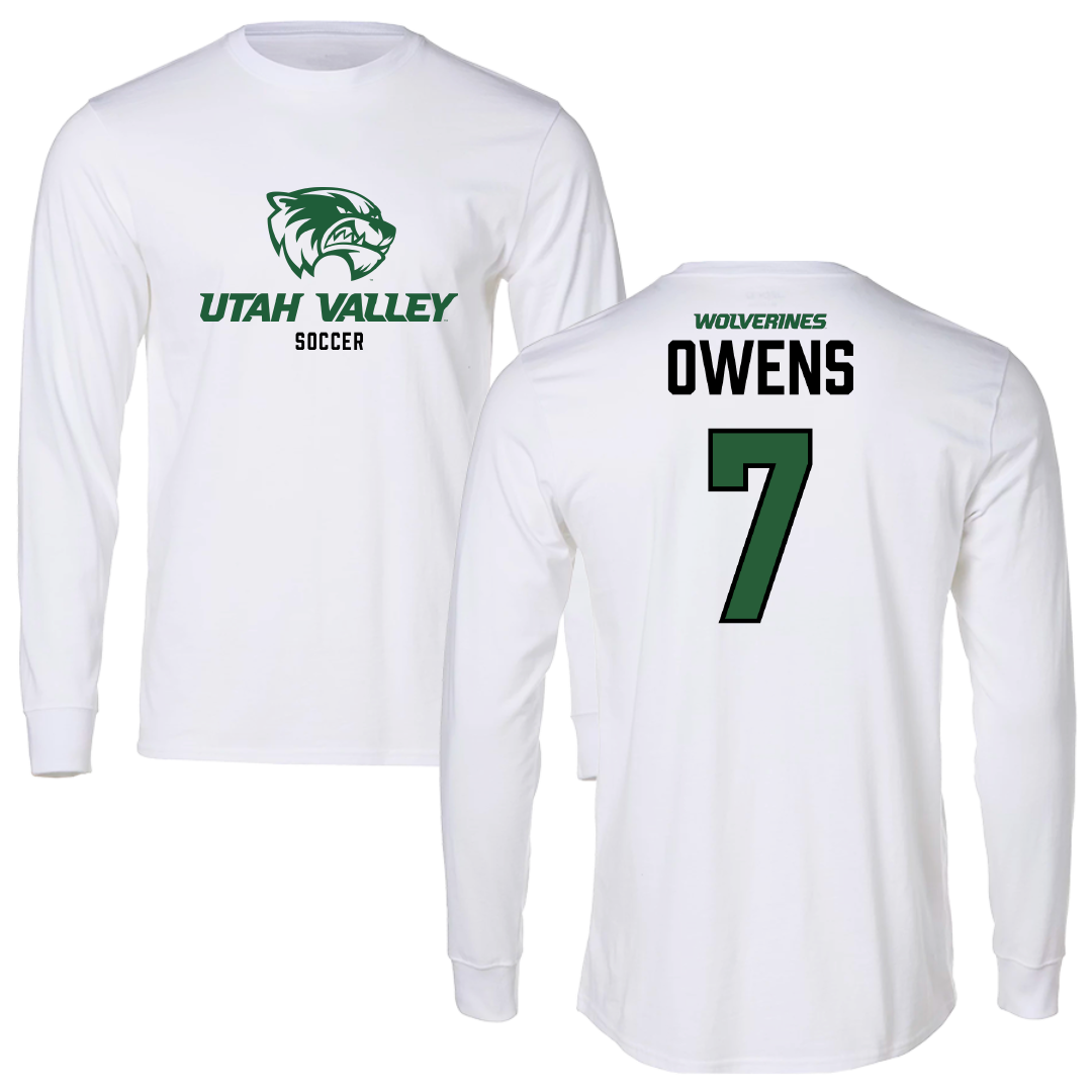 Utah Valley University Soccer White Performance Long Sleeve - #7 Mia Owens