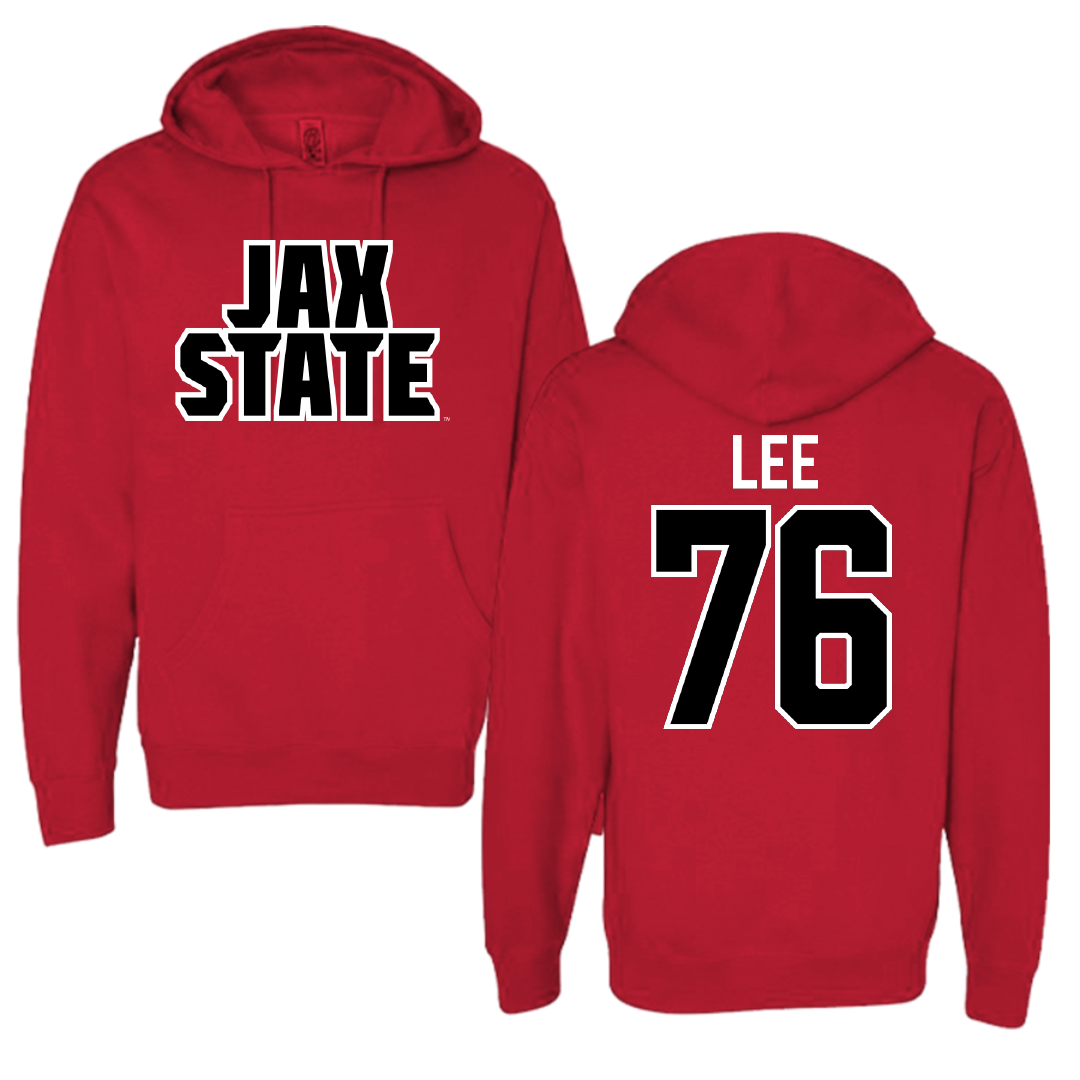Jacksonville State University Football Red Hoodie - #76 Marvin Lee