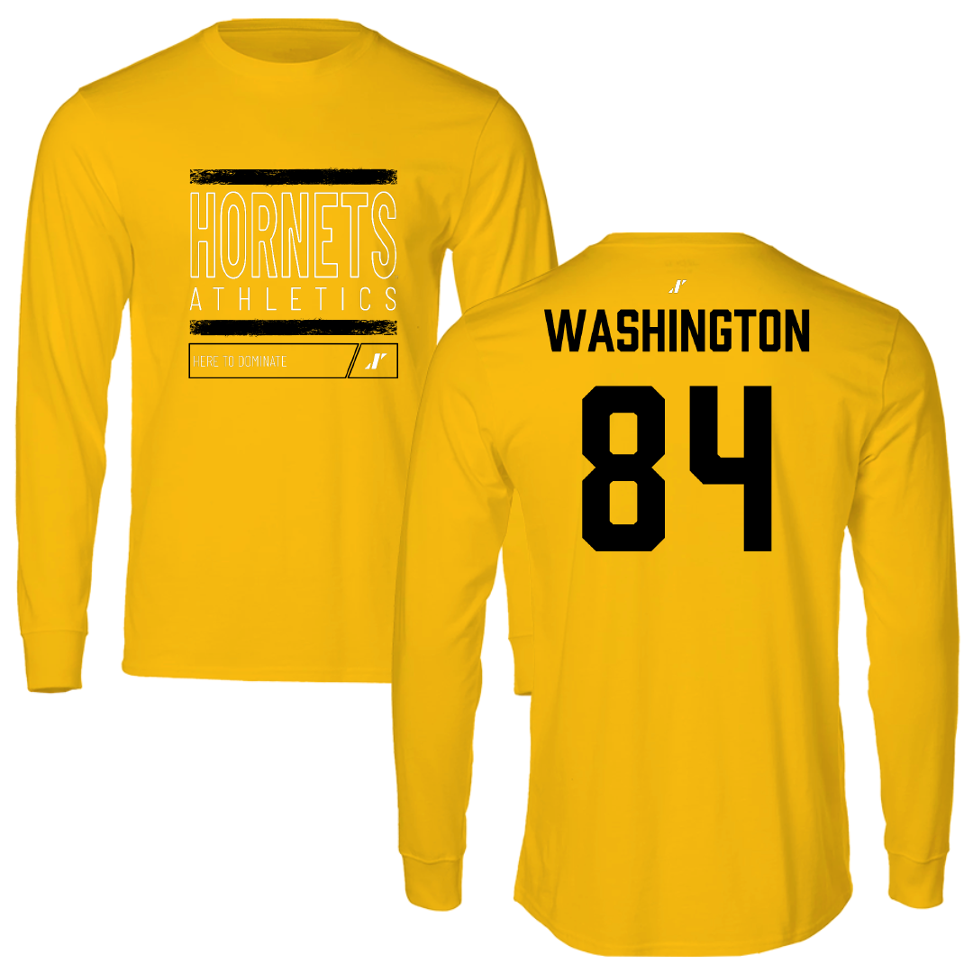 Alabama State University Football Gold Dominate Long Sleeve - #84 Joshua Washington