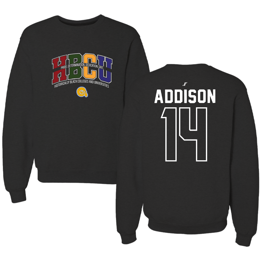 Albany State University Baseball Black HBCU Crewneck - #14 Luke Addison